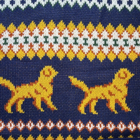 NEW Golden Autumn Sweater - Fall Golden Retriever Fair Isle Knit - KJP Blue - Picture 8 of 8